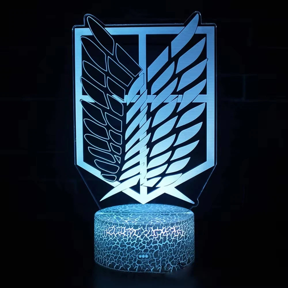 Anime Attack on Titan 3D Gamer Lamp LED Night Light 7/16 colors Remote Control Home Bedroom Figures Lamps Decorative Night gifts