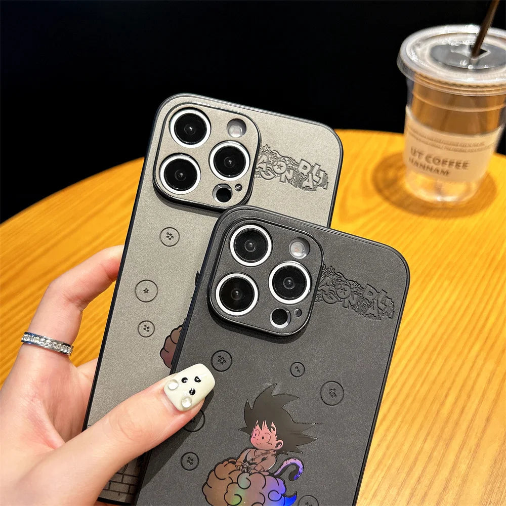 Anime Dragon Ball Laser Goku Retro Phone Case for iPhone 15 16 pro 14 13 12 11 promax Camera Protection Soft Cover Gifts