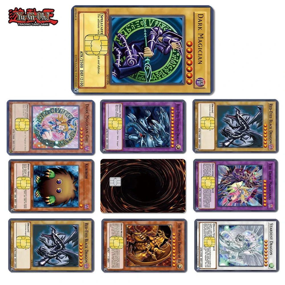 Yugioh Anime Bank Credit Cards Pass Stickers  Yu Gi Oh Decoration Waterproof Scratch Resistant Stickers Gifts