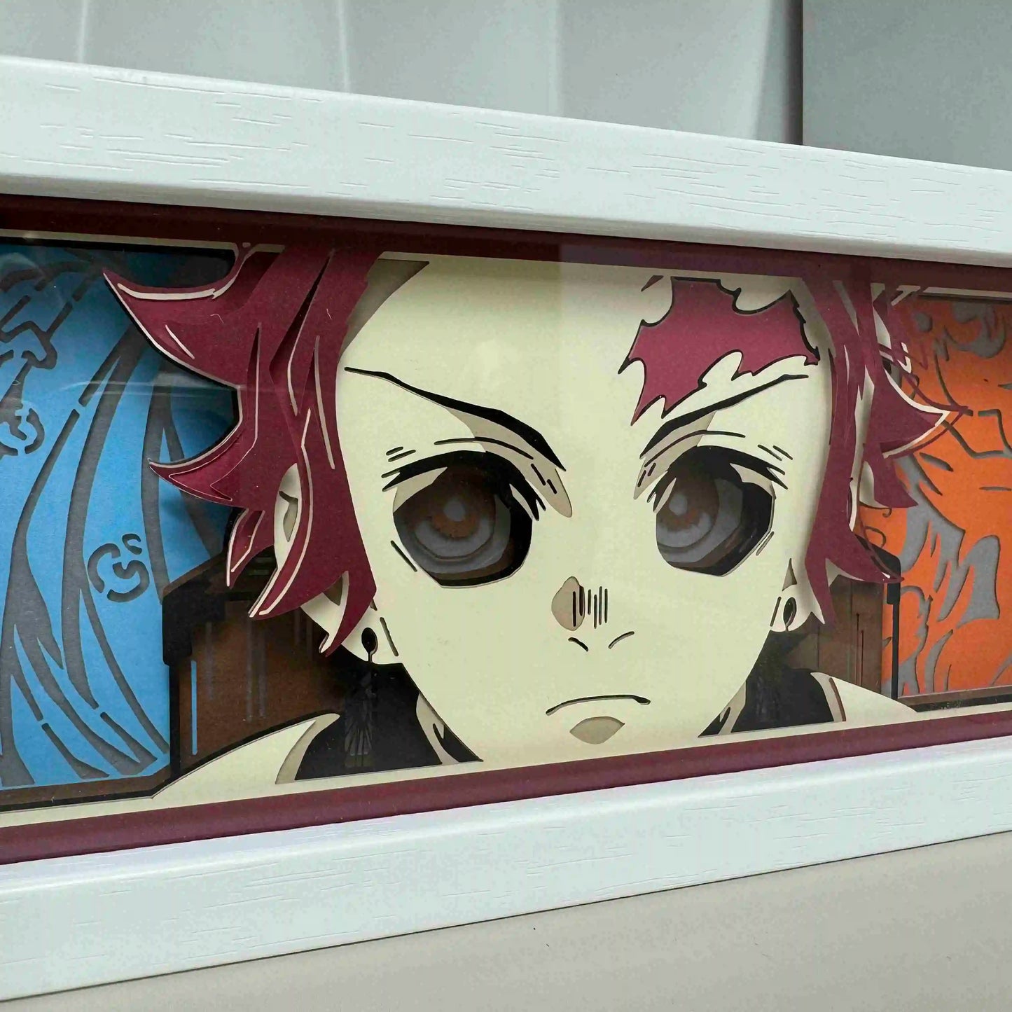 Anime Series Demon Slayer paper-cut light atmosphere light colorful light box room bedroom night light remote control