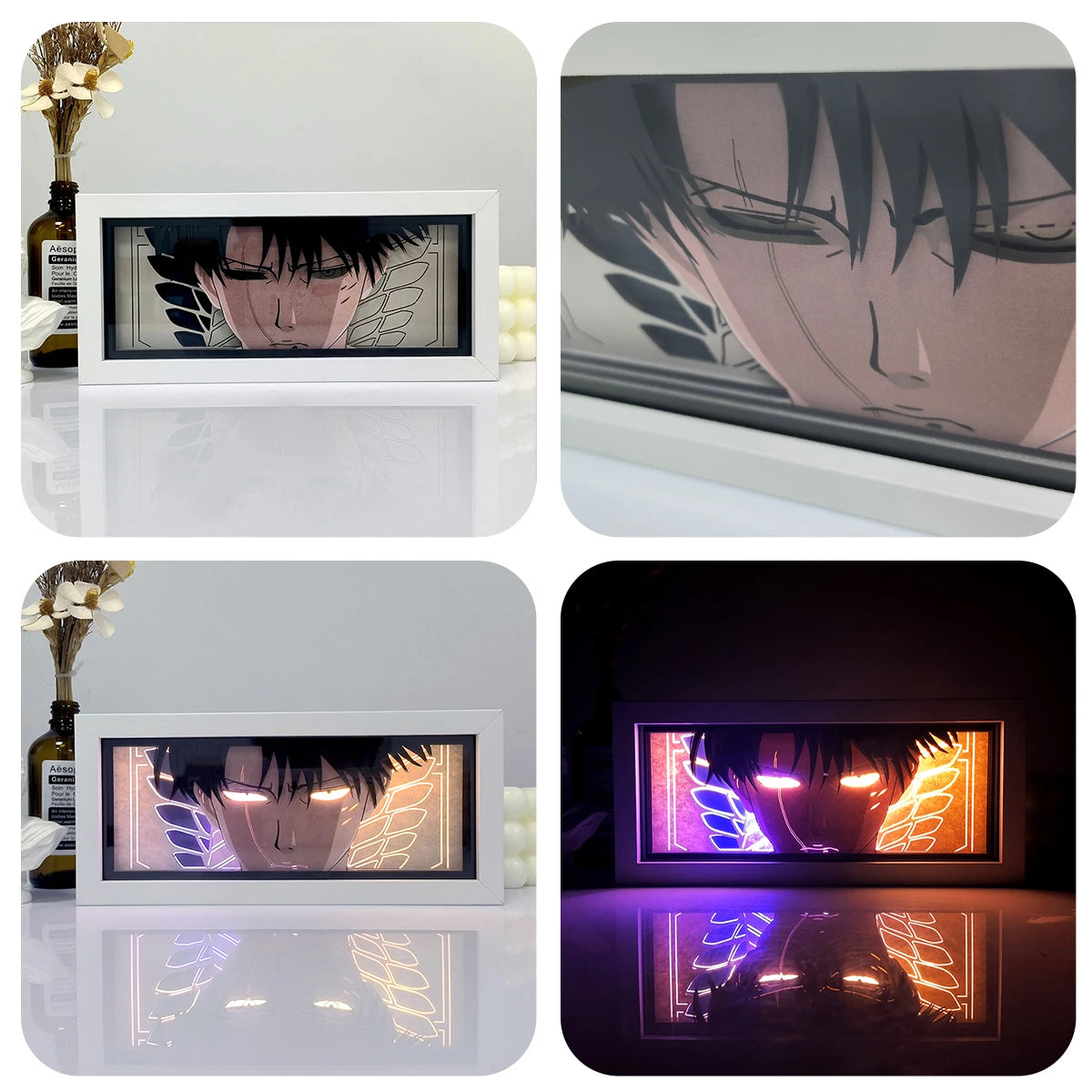 Anime Light Box Eye Face Lamp for Bedroom Decoration Lightbox Manga Paper Carving Table Desk Lamp Birthday Gift